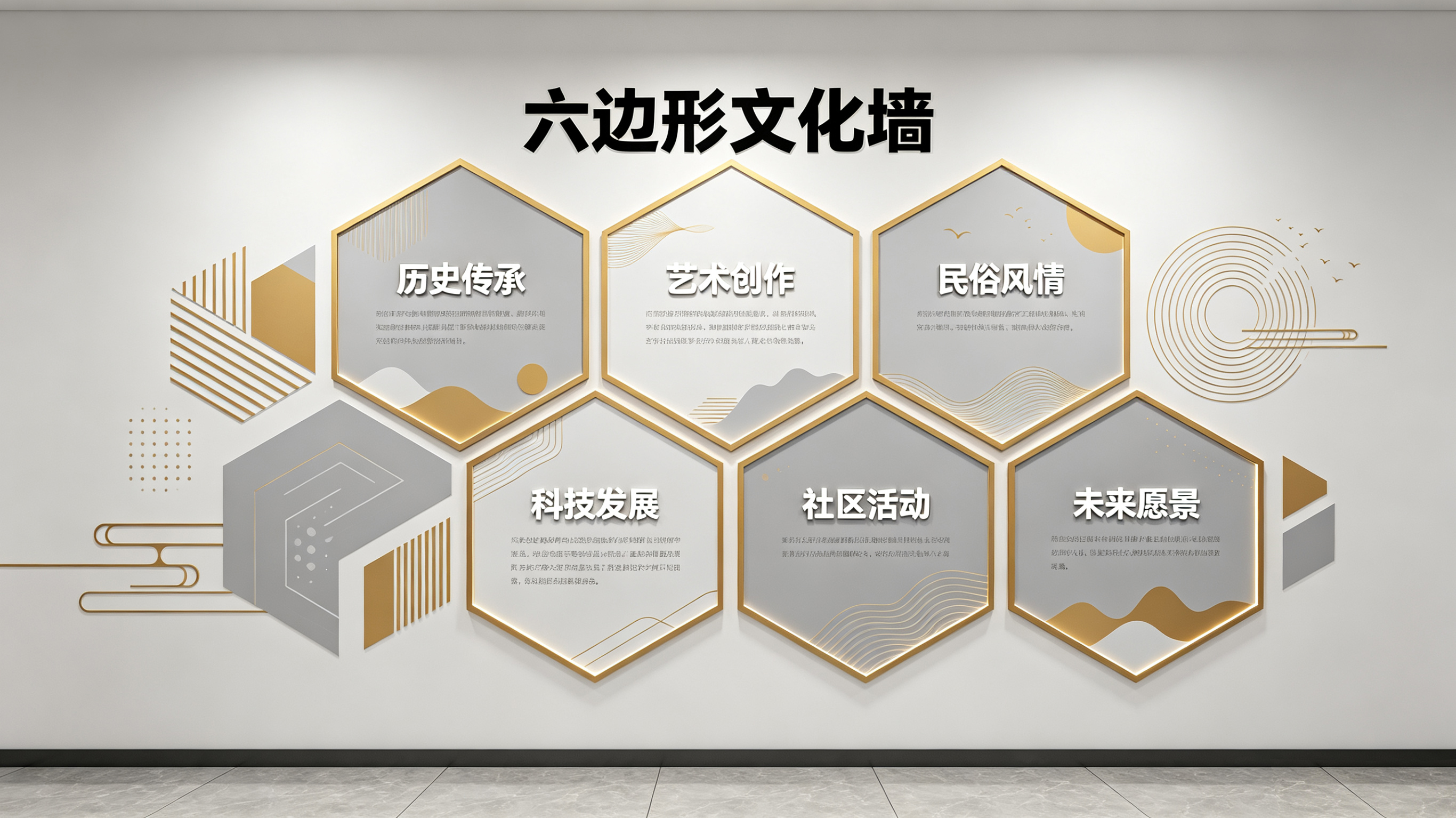 黄石企业文化墙 | 六边形信息美学